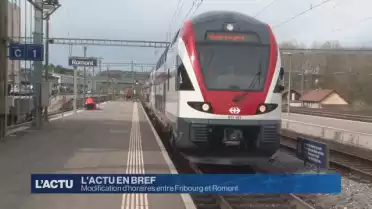 Modification d&#039;horaires entre Fribourg et Romont 