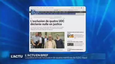 La justice annule l&#039;exclusion de quatre UDC vaudois