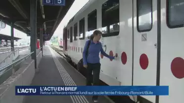 Retour de l’horaire normal sur la voie Fribourg-Romont/Bulle