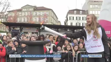 La flamme olympique à Fribourg