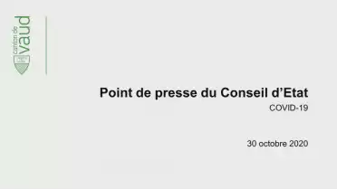 Coronavirus: Conf. de presse VD du 30 octobre