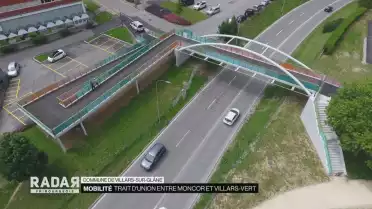Trait d&#039;union entre Moncor et Villars-Vert