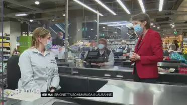 Simonetta Sommaruga en visite à Lausanne