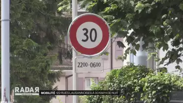 122 rues lausannoises à 30 km/h de nuit