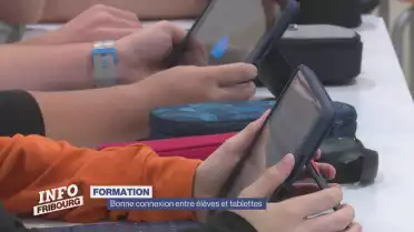 Bonne connexion entre élèves et tablettes à Planfayon