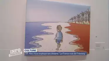 Alex nous explique ses dessins &quot; La France vue de Fribourg&quot;