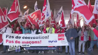 Les maçons fribourgeois en colère