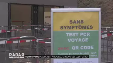 Plus de test à Beaulieu et Gland dès le 26 février