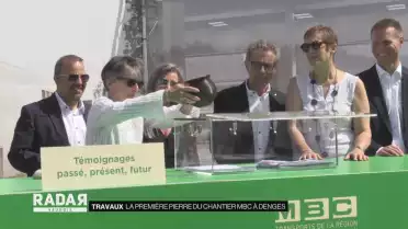 La première pierre du chantier MBC à Denges