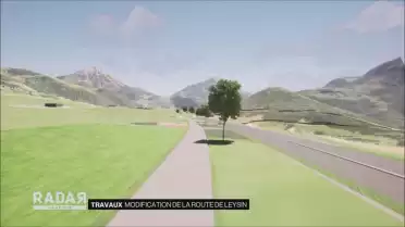 La route de Leysin en travaux