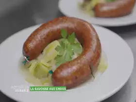 Zoom sur la saucisse aux choux - Le chou