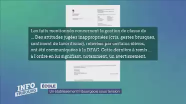 Une école fribourgeoise sous tension