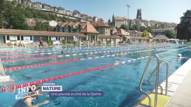 Une piscine à côté de la Sarine