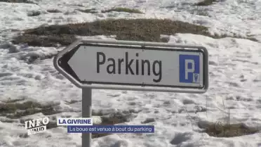 A la Givrine, la boue vient à bout du parking
