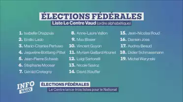 Le Centre lance trois listes pour le National