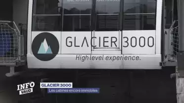 Les cabines de Glacier 3000 encore immobiles