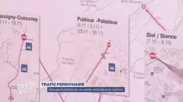 La trafic ferroviaire perturbé ce week-end dans le canton