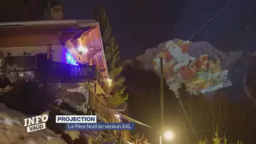 Un Père Noël géant sur les hauts de Montreux