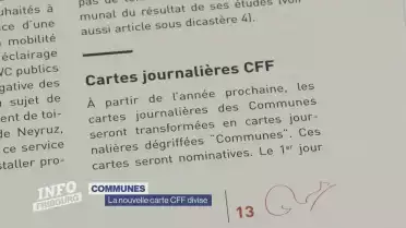 La nouvelle carte CFF divise les communes