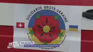 Solidarité Broye-Ukraine à bord d&#039;un camion de pompier