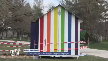 Des cabines colorées pour égayer la plage d&#039;Yverdon
