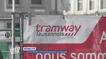 Le chantier du tram lausannois sur les rails