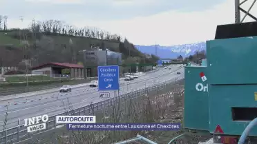 Fermeture nocturne de l&#039;autoroute entre Lausanne et Chexbres