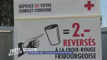 Un gobelet vide = 2 francs pour la Croix-Rouge !