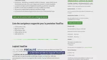 La dernière année du logiciel VaudTax