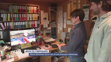 Alexis Monney sous l'oeil d'une skieuse châteloise