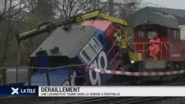 Déraillement d&#039;une locomotive à Penthalaz