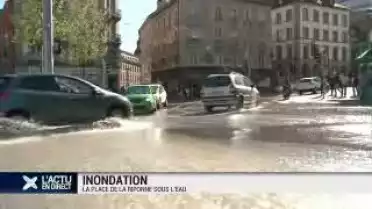 Inondation au centre de Lausanne