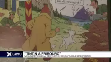 Exposition Tintin à Fribourg: catalogues au pilon