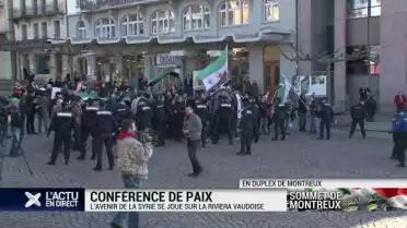 Les pro et anti-régime syrien manifestent à Montreux