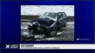 Accident: collisions en chaine dues à la météo à Fribourg