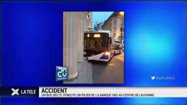Un bus des TL percute un pilier au centre-ville de Lausanne