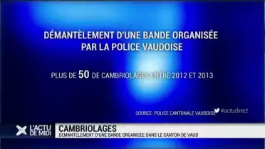 Vaud: démantèlement d&#039;une bande organisée de cambrioleurs