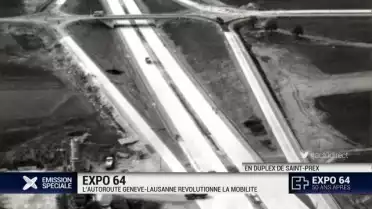 L&#039;autoroute genève-lausanne est inaugurée pour l&#039;Expo 64