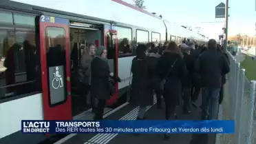 Des RER chaque demie heure entre Fribourg et Yverdon dès lundi