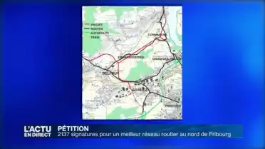 Une pétition pour une nouvelle route au nord de Fribourg