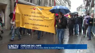Crèche HFR: les syndicats à nouveau dans la rue à Fribourg