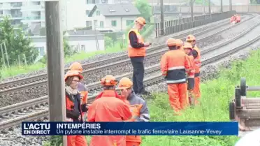 Un pylone instable interrompt la ligne Lausanne-Vevey
