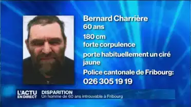 Un homme de 60 ans porté disparu à Fribourg