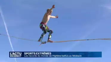 Les records du monde de Highline battus au Moléson