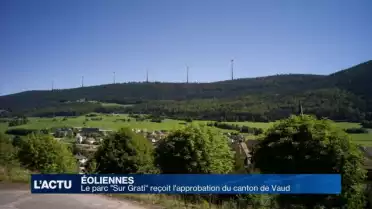 Le parc éolien &quot;Sur Grati&quot; a le feu vert du Canton de Vaud