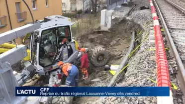 CFF : Reprise du trafic régional Lausanne-Vevey dès vendredi