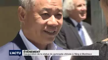 La statue du gymnaste chinois Li Ning inaugurée à Montreux