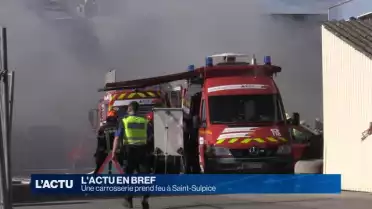 Une carrosserie prend feu à Saint-Sulpice