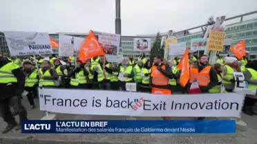 Manifestation des salariés français devant Nestlé