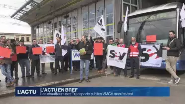 Manifestation des chauffeurs  des Transports publics VMCV